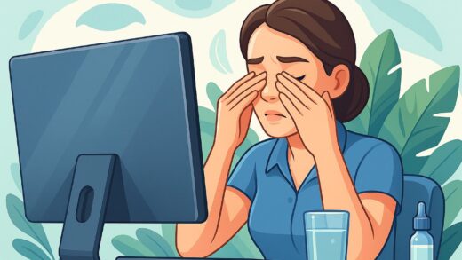 Компьютерде жұмыс істегеннен кейін көздің кернеуін қалай басу керек